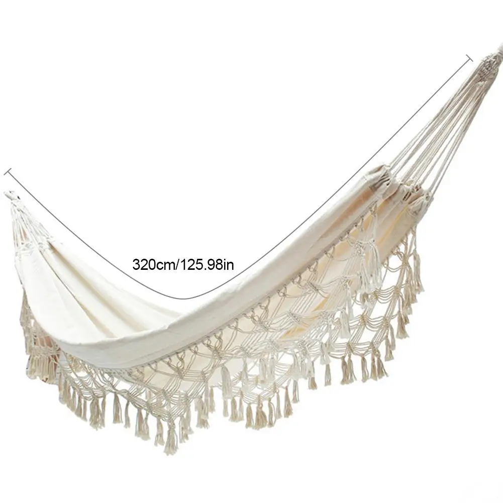 

200X150CM 1-2 Person Hammock Boho Style Great Brazilian Macrame Comfortable Foldable Outdoor Camping Hammock Swing Net Chair