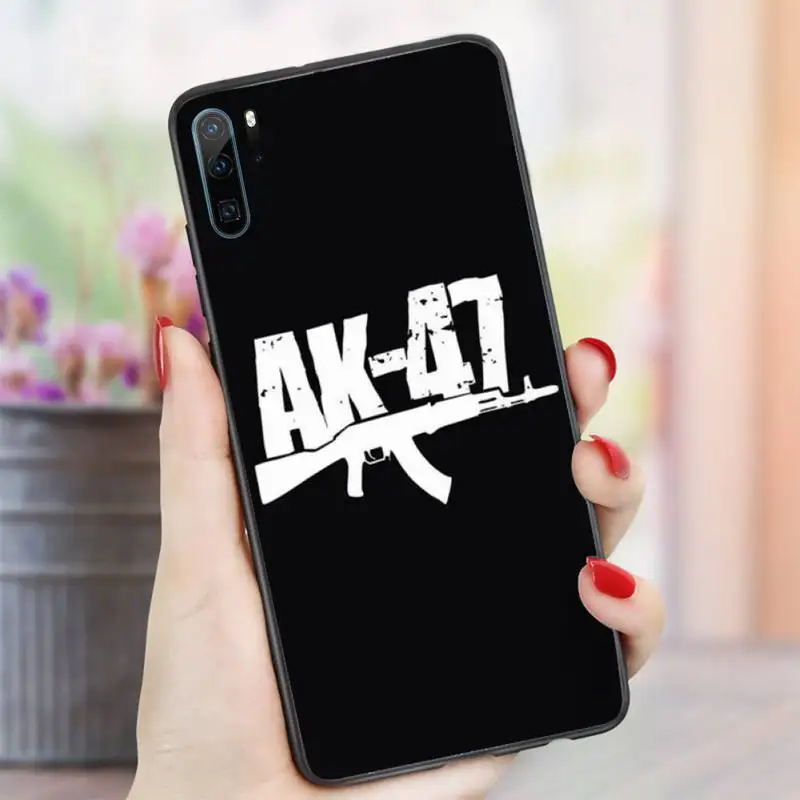 

AK47 gun pattern Phone Case For Huawei honor Mate P 10 20 30 40 i 9 8 pro x Lite smart 2019 nova 5t