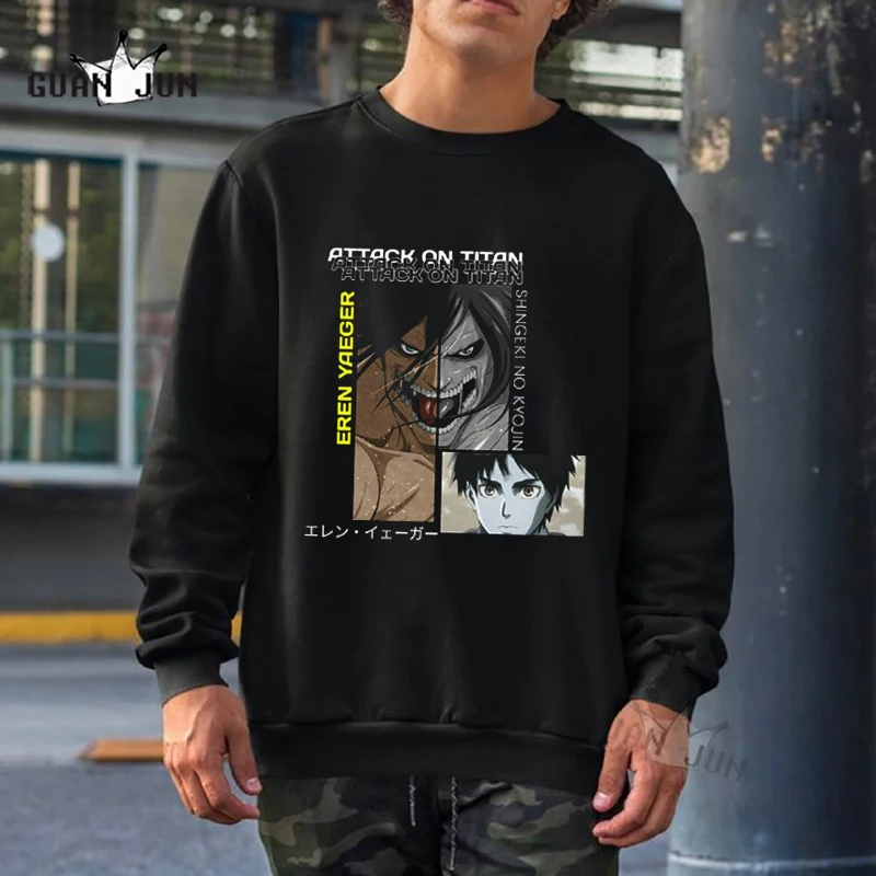 2021 Attack on Titan Hoodie Men's Sweatshirts Levi Ackerman Graphic Hoodie for Men Harajuku Sweatshirts Black Pullover Clothes