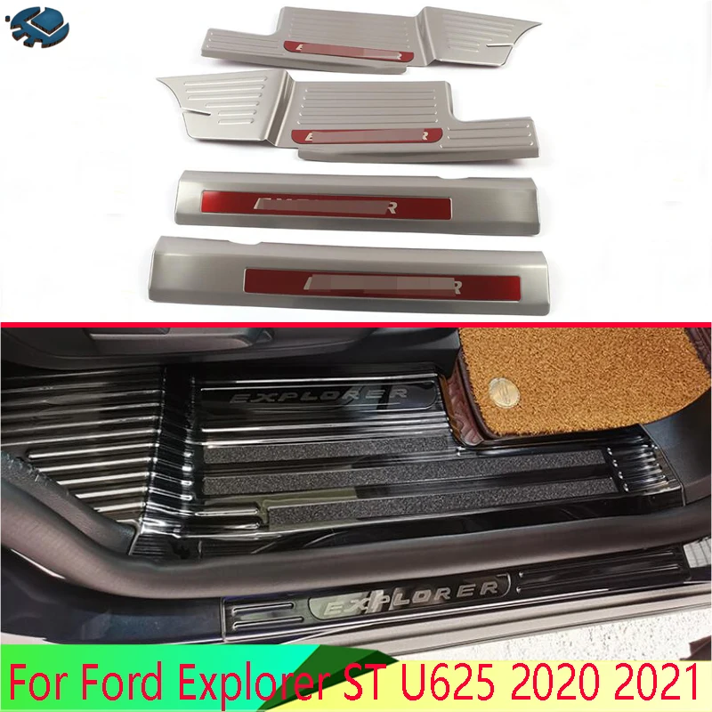 

Автомобильные аксессуары для Ford Explorer ST U625 2020 2021, панель из нержавеющей стали на порог, Накладка на порог, защитная накладка