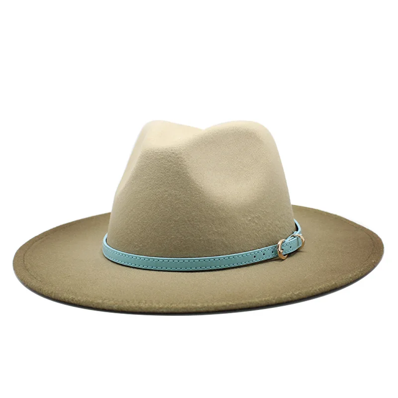 Новинка для мужчин и женщин широкие поля искусственная шерсть фетровая шляпа с