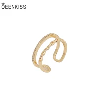 qeenkiss rg721 fine jewelry wholesale fashion trendy woman birthday wedding gift bamboo index open aaa zircon 18kt gold ring