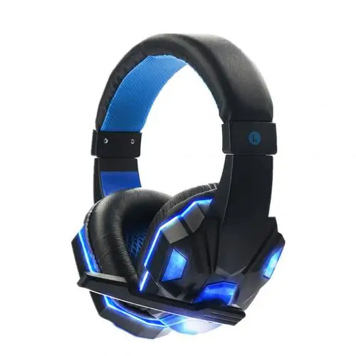 Black Blue led 3,5 мм Игровые наушники, игровая гарнитура, Casque Gamer, стерео наушники с микрофоном, светодиодные игровые гарнитуры для ПК, компьютера, P S 4 - Цвет: Black Blue led