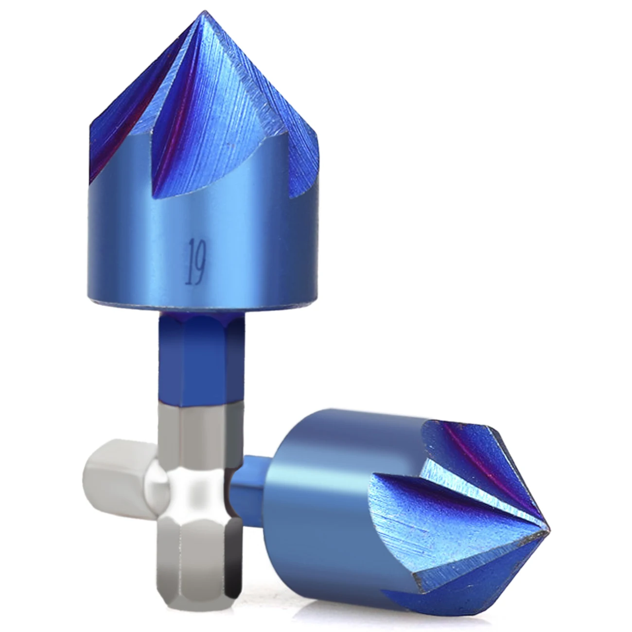 

6pcs HSS Chamfer Countersink Chamfer Drill Bit Kits 1/4" Hex Shank 90 Degree Wood Chamfering Cutter 6mm-19mm Chamfer Cutter Set