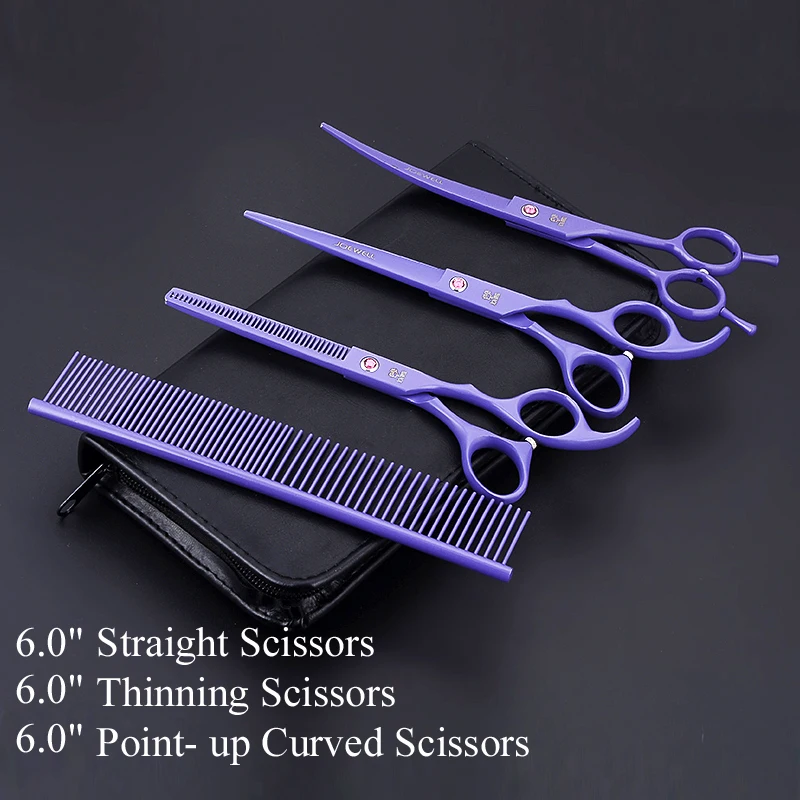 Профессиональные ножницы для собак Уход за животными 6 &quotпрямые + 6&quot изогнутые