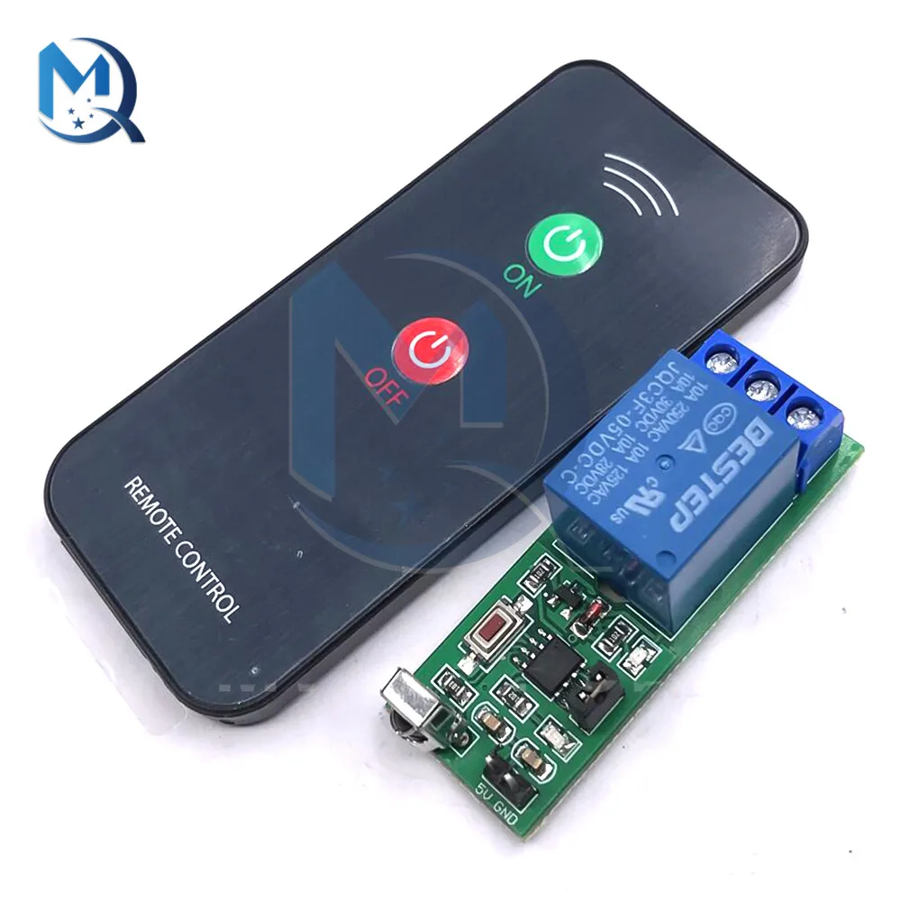 

1 Channel Infrared Remote Control Rlay Module 5V Learning Infrared Remote Control Switch 8-12 m Microcomputer Relay Board