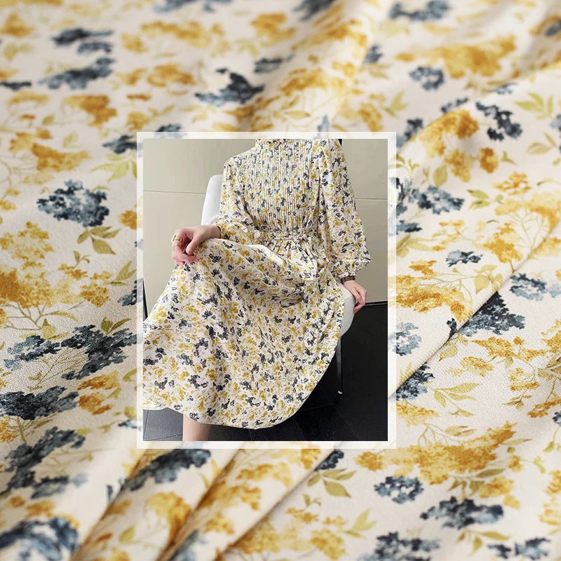 

Красная Малина 18momme, эластичная ткань из крепа и шелка с цветочным принтом, женское платье, ткань для шитья своими руками, бесплатная доставк...