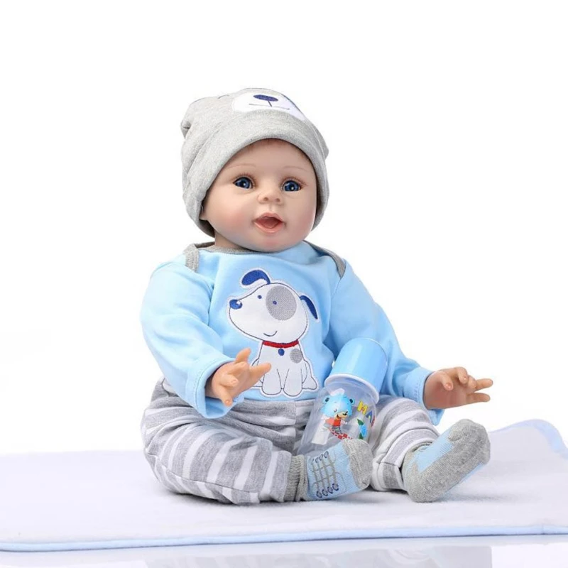 

55cm Looking Lifelike Realistic Baby Vinyl Silicone Newborn Care Toy for Children and the Elderly Xmas Gift Photography