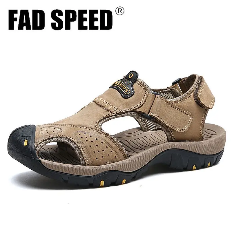 

2020 Новая мужская обувь, уличные сандалии, мужские сандалии из натуральной кожи, летняя мужская обувь, пляжные мужские модные повседневные к...