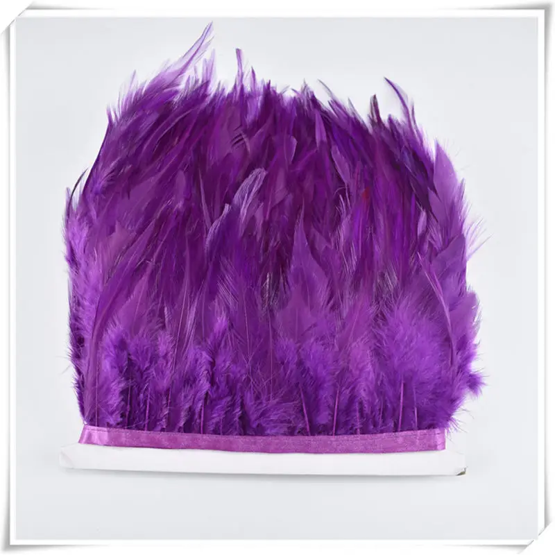 Purple Red 1 ярд, 8-10 см, седло, перья петуха, отделка, рукоделие, украшения из перьев, качественная одежда, перья для рукоделия - Цвет: Purple Red