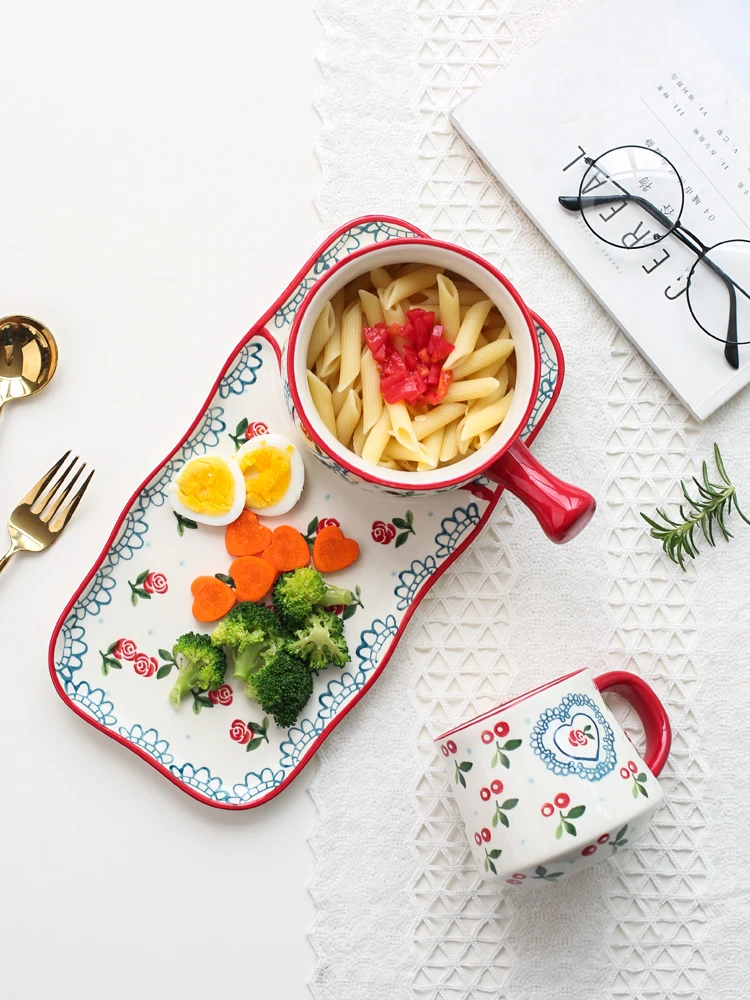 Керамическая тарелка японские блюда для завтрака набор столовых приборов одного