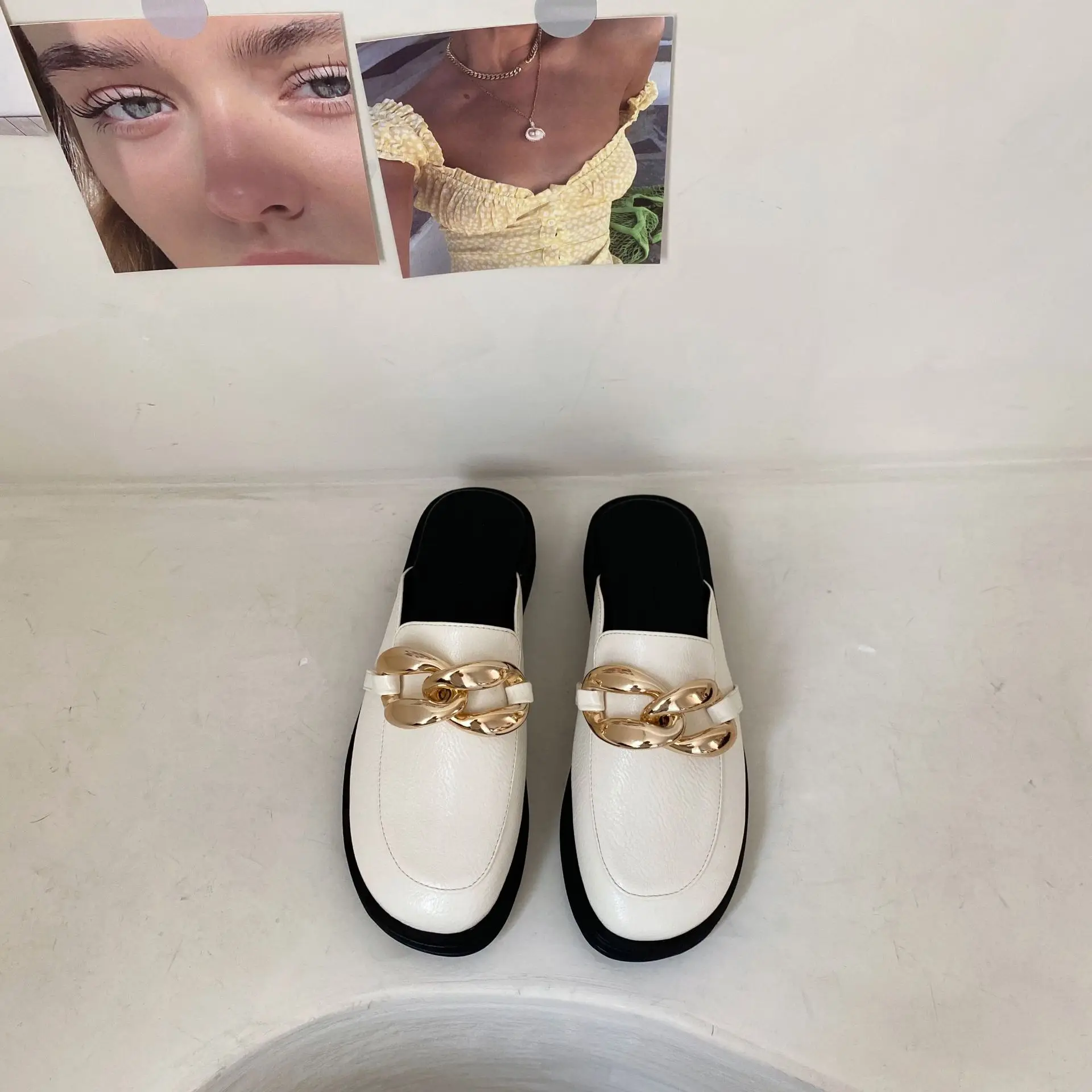 

Shoes Low Ladies' Slippers Slipers Women Luxury Slides Platform Cover Toe Female Mule 2021 Designer Mules Flat Rome Fabric Sprin