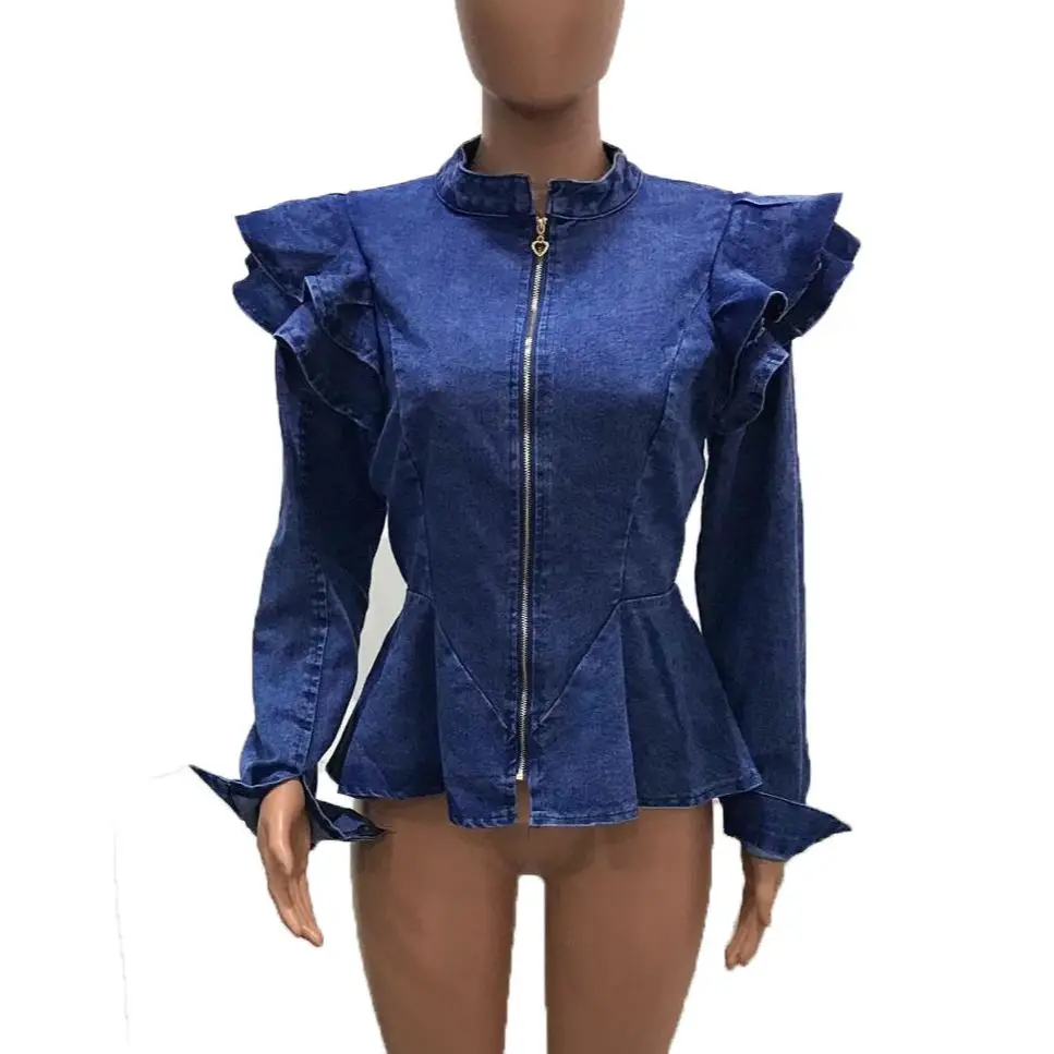 Весенняя женская джинсовая куртка пальто 2021 африканская приталенная верхняя