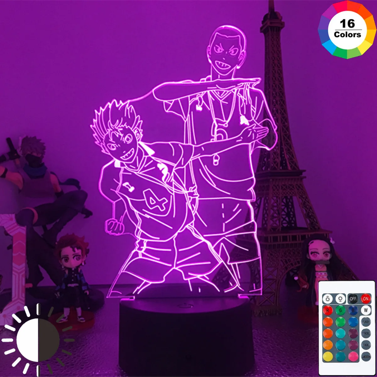 

3d лампа в стиле Аниме Haikyuu светильник Декор для спальни, светильник, подарок на день рождения, манга, гаджет, Haikyuu светодиодный Светодиодная л...