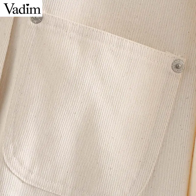 Vadim women stylish beige jacket belt design single breasted long sleeve coat female casual outwear tops mujer CA567 | Женская одежда