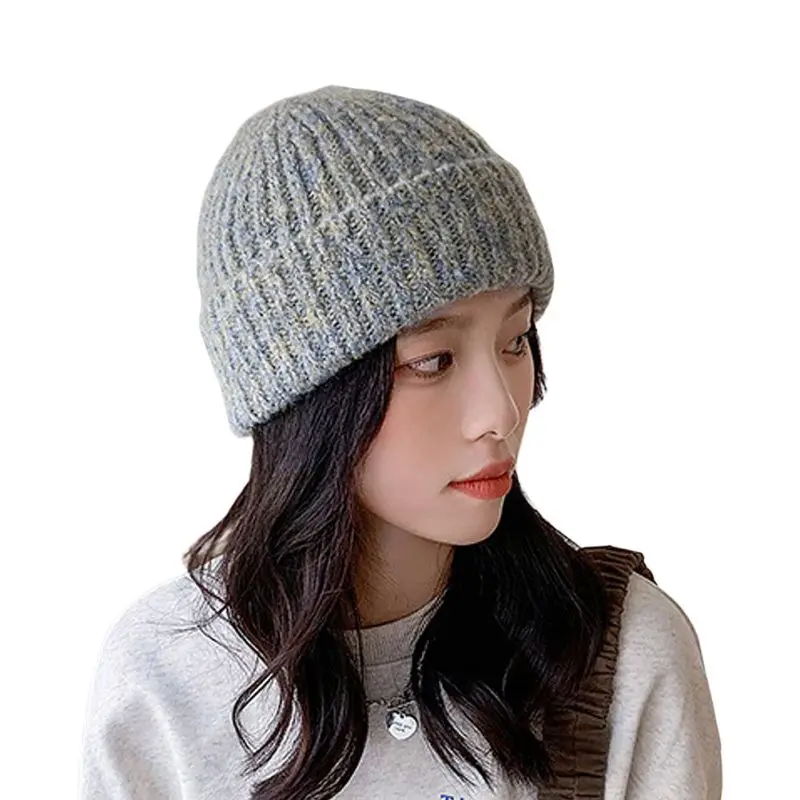 

Winter Knitted Beanie Hat For Women Warm Windproof Fashion Solid Ski Bonnet Outdoor Ear Protection Cap