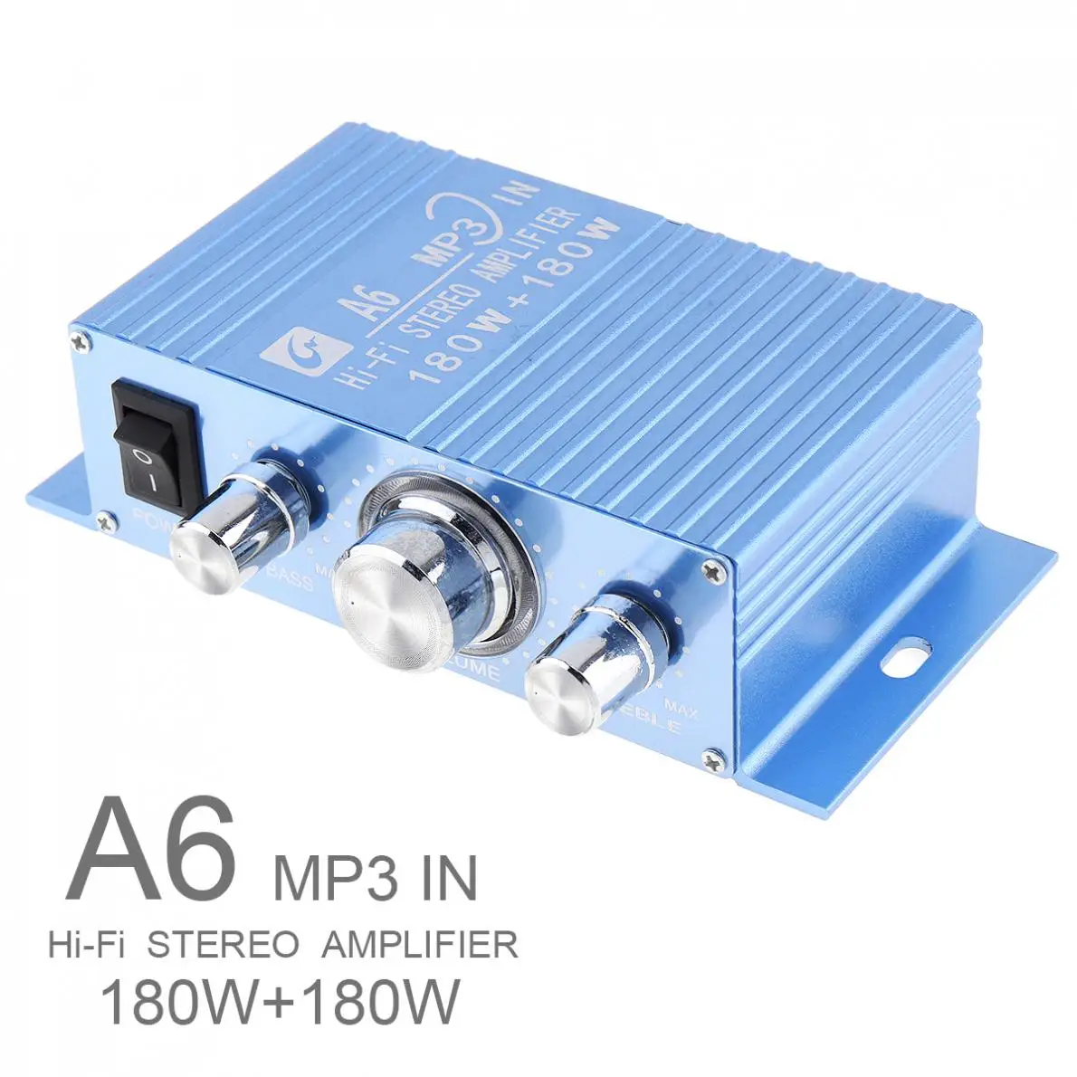 Стереоусилитель A6 12 В 2 канала MP3 Hi-Fi 180 Вт + с интерфейсом 3 5 AUX для