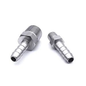 Штуцер для шланга высокого давления 18 дюйма 14 дюйма 38 дюйма 12 дюйма 34 дюйма BSPT штекер x подходит для 681012-20 мм, штуцер для зазубрины, штуцер для шланга из нержавеющей стали 304, газовый пропан