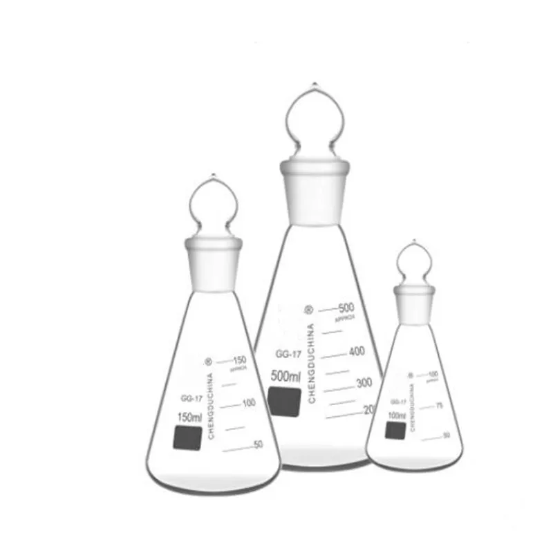 

Glass conical flask,triangular flask with stopper,high borosilicate glass flask,50ml-1000ml chemical experimental equipment