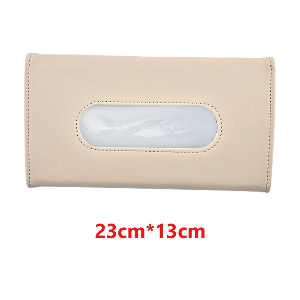

1PC Car Interior Sun Visor Tissue Box Paper Towel Case Napkin Holders Drawer Box Hanging Creative Leather Durable Sun Visor Type