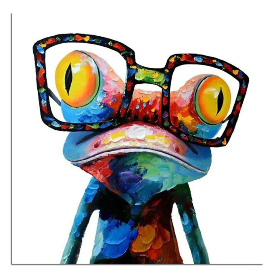 

5D Полный Дрель Алмаз, живопись, декоративные красочные лягушка с очками DIY домашний декор Гостиная ремесло