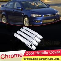 for mitsubishi lancer 10 2008 2009 2010 2011 2012 2013 2014 2015 2016 chrome door handle cover trim car cap stickers accessories