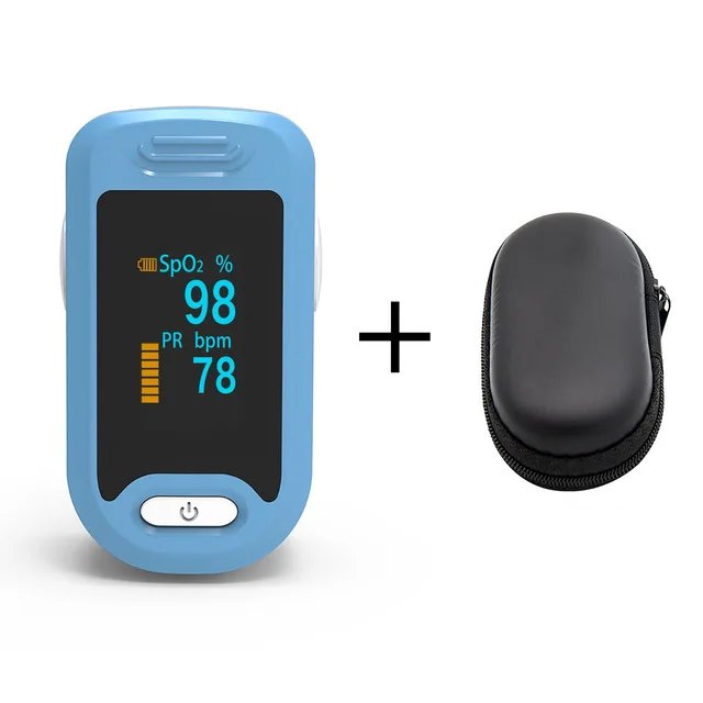 OLED Blue With Case BOXYM медицинский Пульсоксиметр для пальцев кислородный пульсометр цифровой светодиодный пульсометр для здоровья Oximetro De Pulso - Цвет: OLED Blue With Case