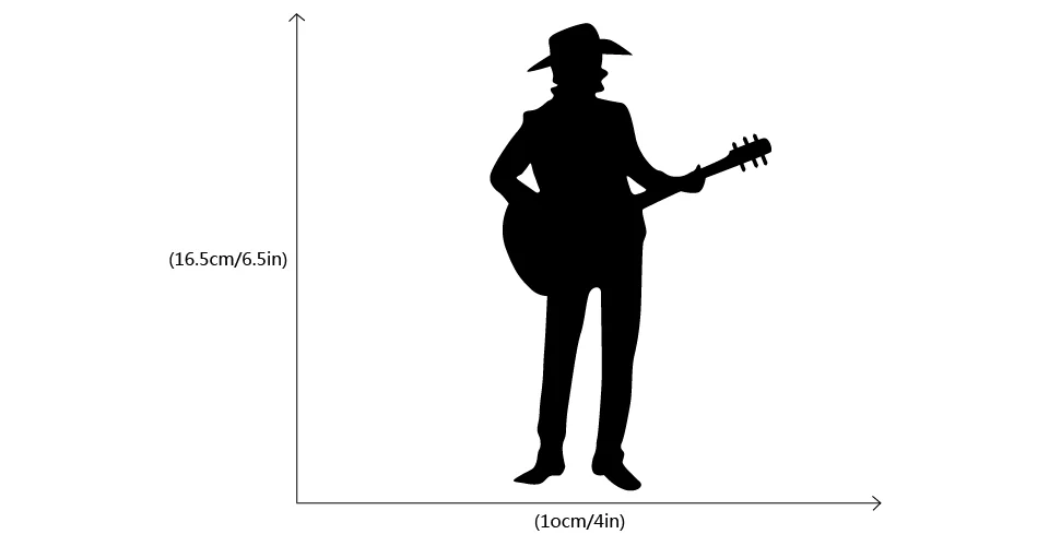32776459039 Ковбойские игральные гитары силуэт свет Сменные наклейки музыкальный инструмент искусство стены стикеры s для музыкальной комнаты спальни домашний декор - Цвет: 32776459039