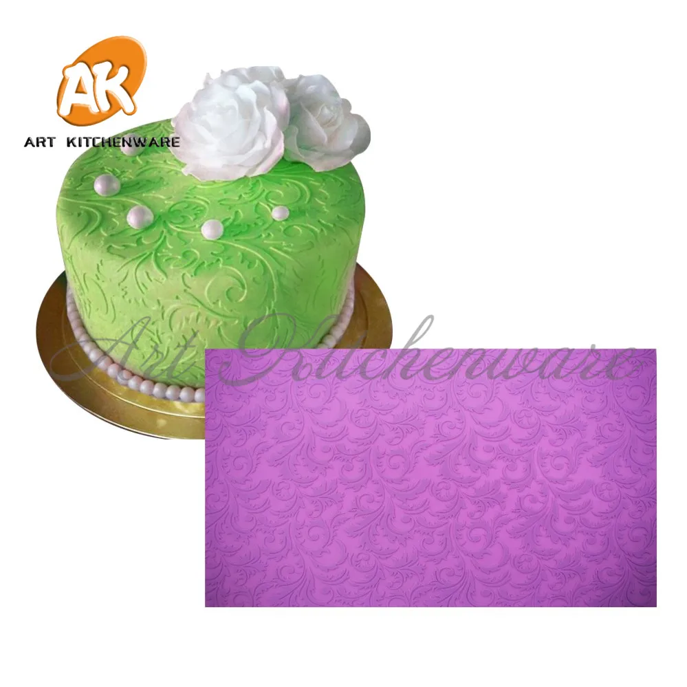 Новая форма для помадки кружевной коврик с листьями силиконовый торта