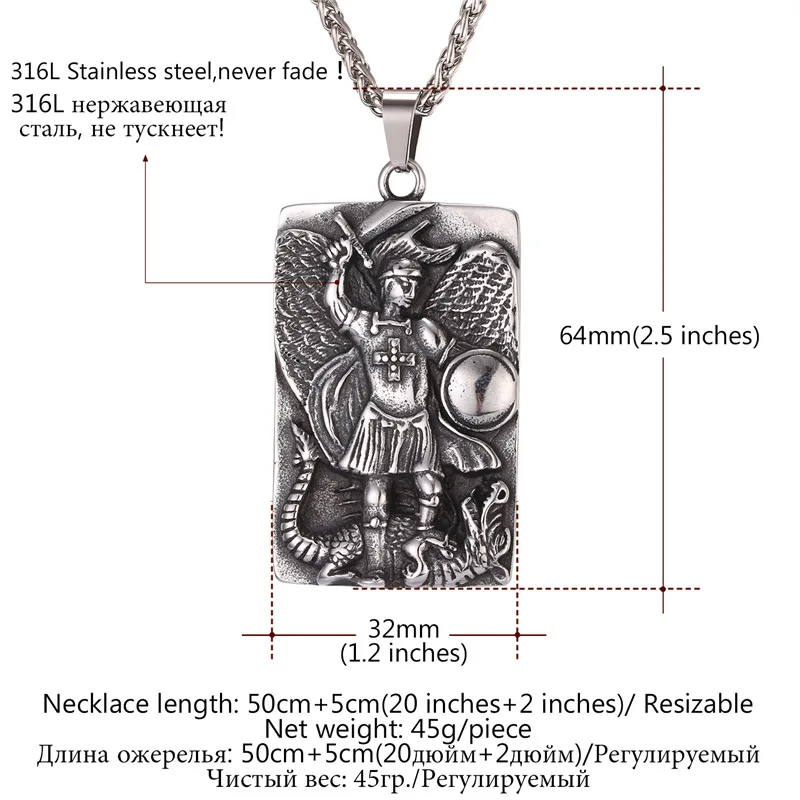Мужские Подвески Collare St Michael золотистые/черные ювелирные изделия ожерелья из