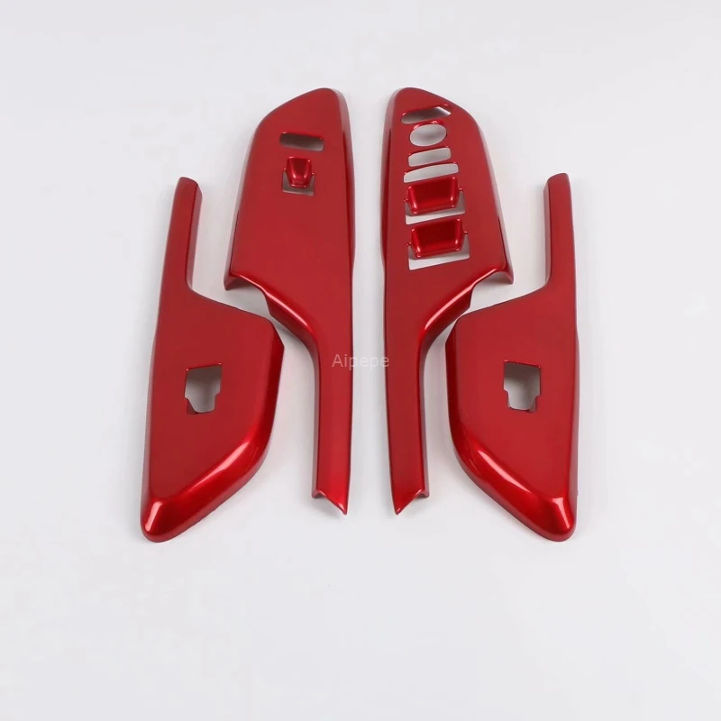 Красное углеродное волокно стильный подлокотник для интерьера автомобиля