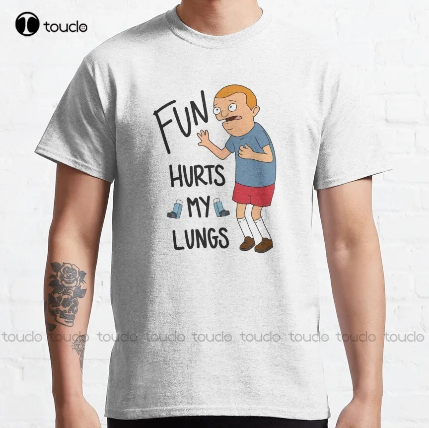

Regular-Sized Rudy "Fun Hurts My Lungs!" Classic T-Shirt Mens Dress Shirts Custom Aldult Teen Unisex Digital Printing Tee Shirt