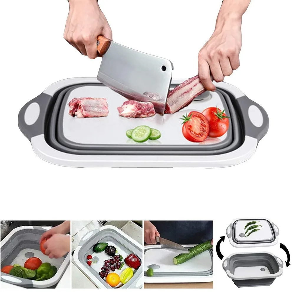 Складная разделочная доска многофункциональная кухонная пластиковая
