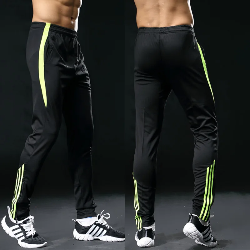 Мужские спортивные штаны для бега на молнии футбольные тренировочные длинные