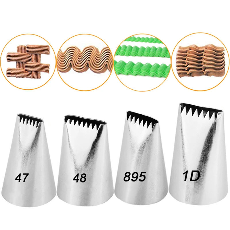 

1 PCS #47#48#895#1D Cake Decorating Tips Set Pastry Icing Piping Nozzles Stainless Steel Single Row Flower Basket Nozzle