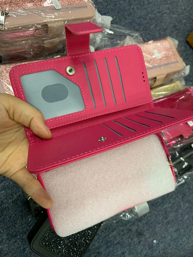 Откидная крышка для Galaxy S10e S10 S9 Plus Note 10 Plsu 8 9 кожаный кошелек с блестками магнитные Чехлы для книг для Iphone 11 Pro Max XR XS MAX