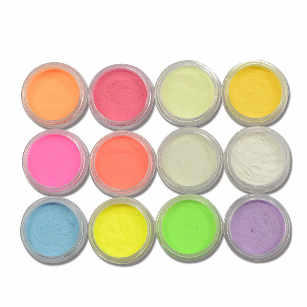 

Nail luminous powder color phosphor super bright luminous jewelry Little Red Book hot sale tiaodi flash powder