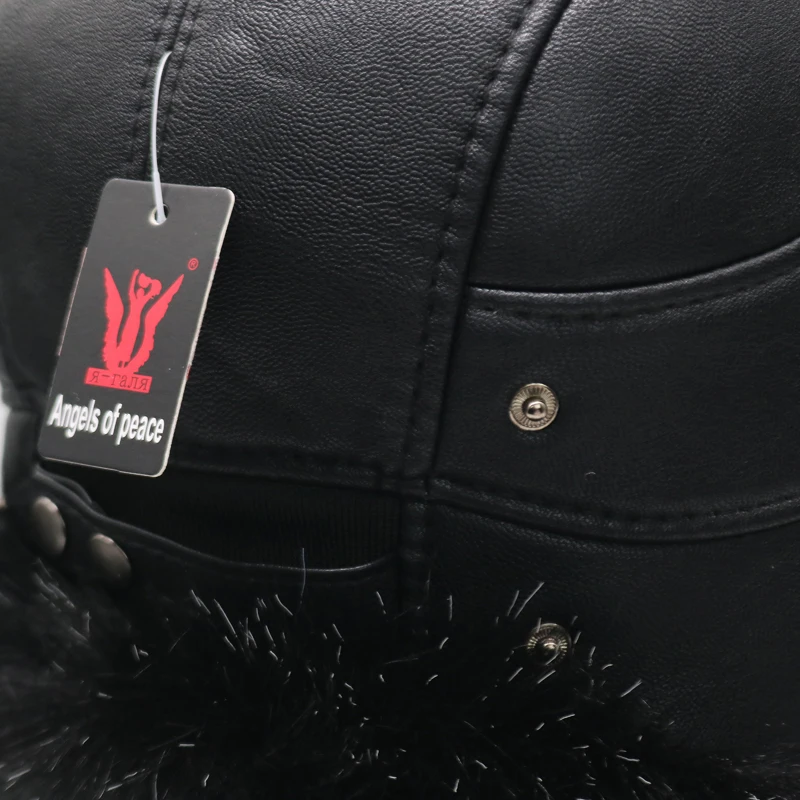 шапка ушанка зимняя авиатор из искусственной кожи и унисекс теплая ушастая