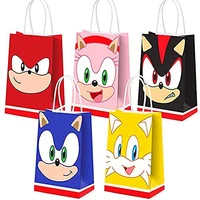 magrise 5pcs sonic paper bag sonic bithday party gift bag decor baby shower boy 1th party decor supplies 21158cm