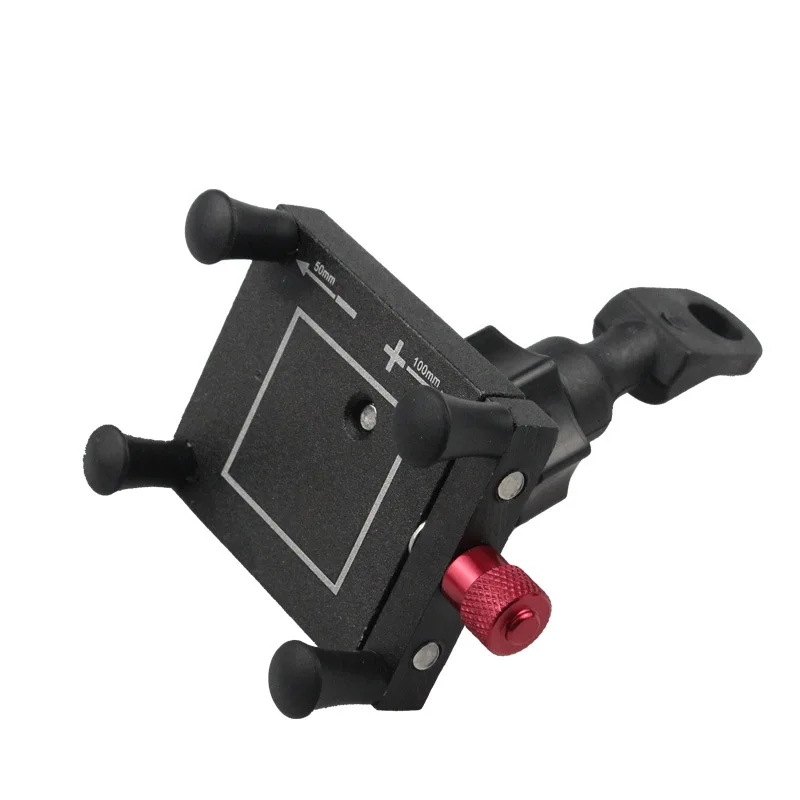Aluminum Alloy Bicycle Phone Holder Stand Bike Motorcycle Handlebar with Rearview Mirror Mount Four-jaw Locking Stable Mobile