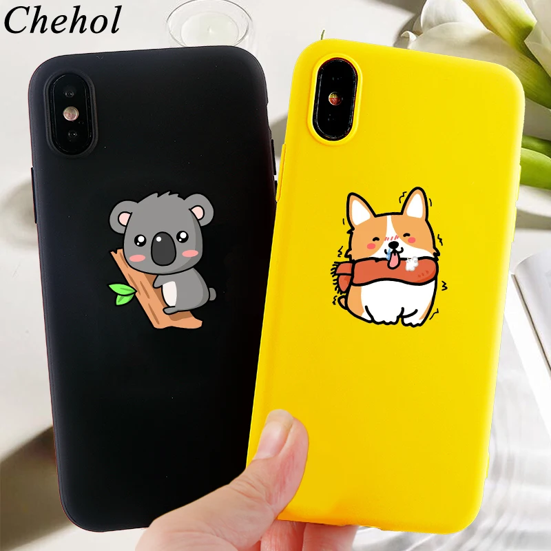 Чехол для телефона с изображением собаки из мультфильма IPhone 11 Pro 8 7 6s Plus X XS MAX XR Corgi