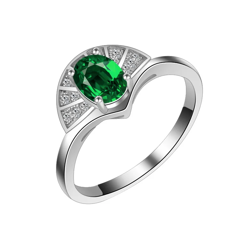 

Temperament Peacock Green Fan-shaped Retro Ring for Women Silver 925 Wedding Bands Cute/Romantic Fine Jewelry with Box Gifts