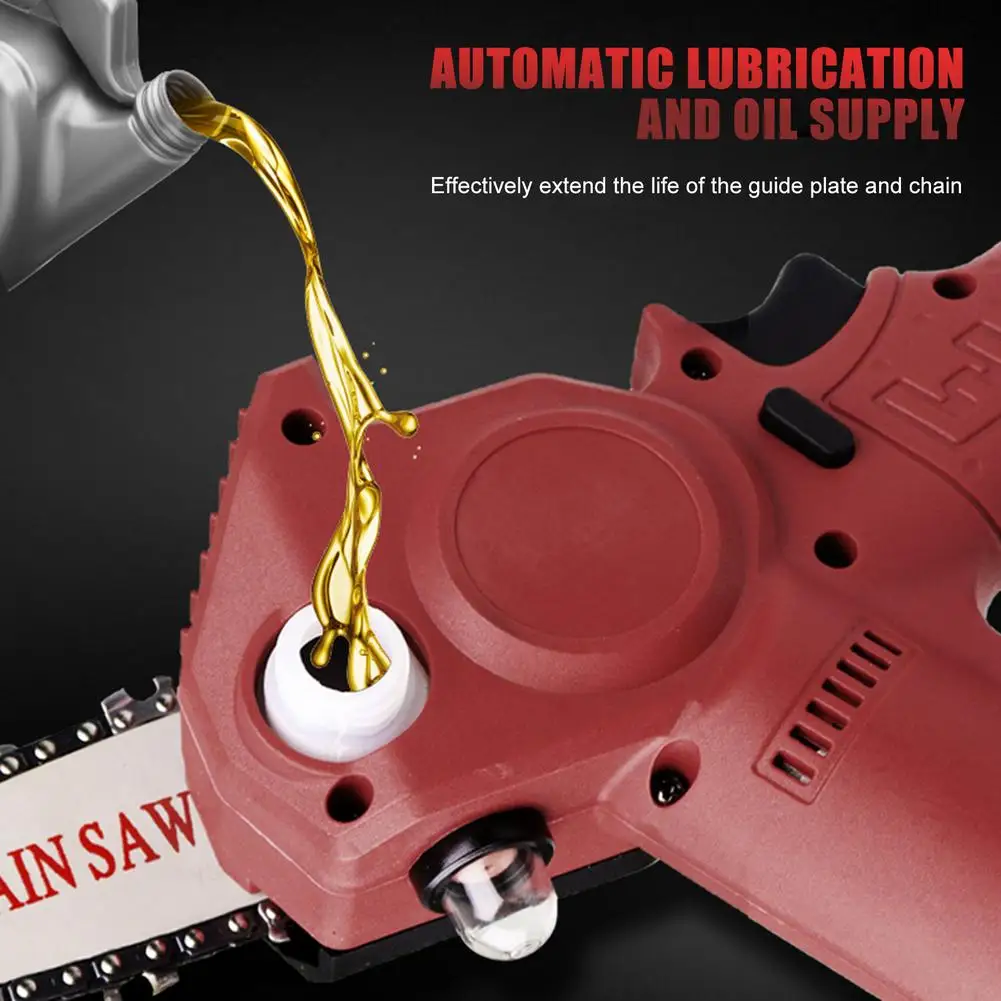 

Mini Chainsaw 4-inch Cordless Electric Chain Saw With Protective Cover Single Handheld Chainsaw Pruning Shear For Wood Cutting
