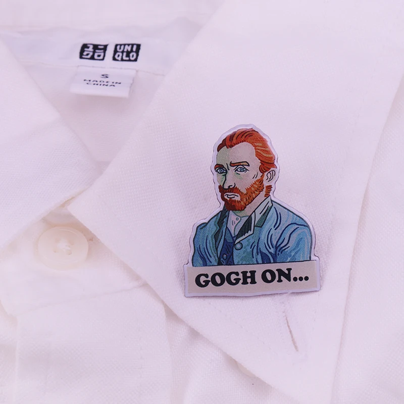 Van Gogh badge fun pun art gift | Украшения и аксессуары