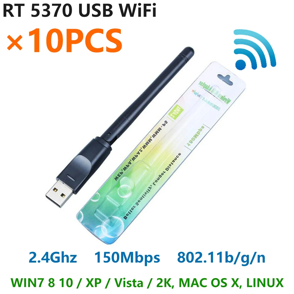 [10 шт.] USB WiFi антенна с блистерной упаковкой Ralink RT5370 основной чип 150 Мбит/с 2 4 ГГц