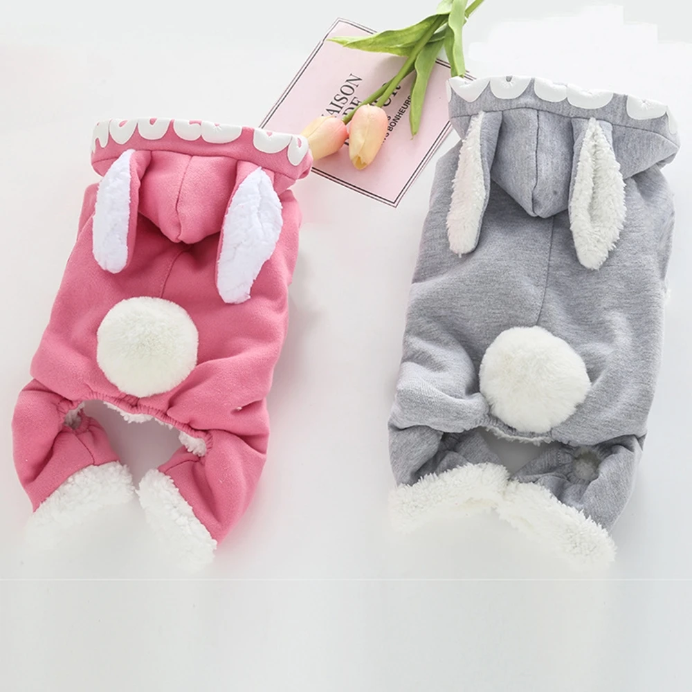 Плюшевый комбинезон с кроликом Одежда для кошек и собак Пальто Рождественская