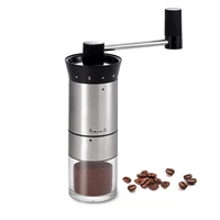 lhs stainless steel manual coffee grinder portable hand crank mill with 5 available grind size easy to clean kitchen tools