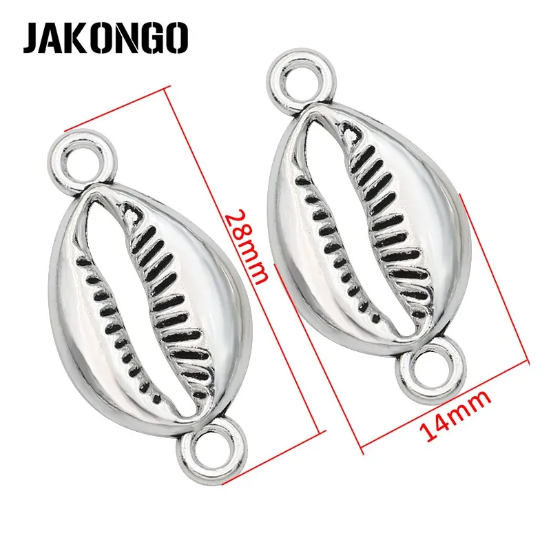 

30PCS Antique Silver Plated Shell Connector for Jewelry Making Bracelet Accessories DIY 28x14mm