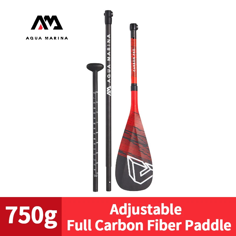 AQUA MARINA Upgrade CARBON PRO Full Carbon Fiber Long Oar Competition PRO SUP Paddle 3-section Kayak Canoe Rowing Oars Parts