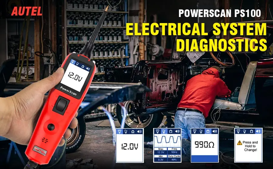 Autel PowerScan PS100 Диагностика электрической системы PS100 революционный тестер цепи